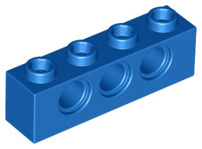 Tijolo Lego Technic 1x4 com Furos Azul