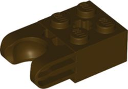 Tijolo Technic 2x2 com Soquete Esférico e Orifício para Eixo Marrom Escuro