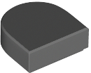 Placa Lisa Modificada 1x1 meio círculo Cinza Escura