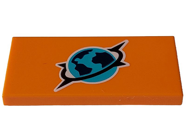 Placa Lisa 2x4 com desenho do logo de Explorador Ártico Laranja