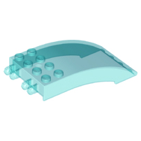 Para-brisa 8x4x2 curvado com 2 dobradiças Translúcido Azul Claro