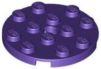 Placa Redonda 4x4 com furo Dark Purple