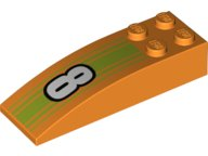Inclinação Curva 6x2 Laranja com Número 8