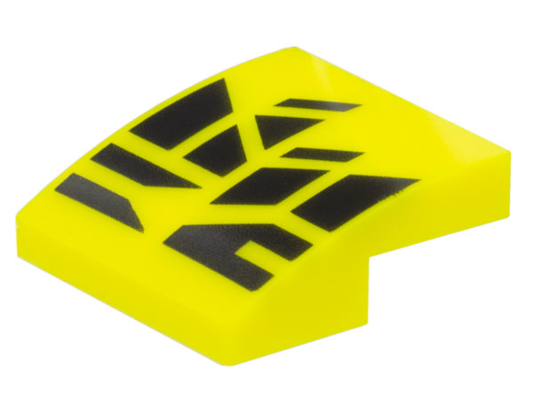 Inclinação Curva 2x2 Neon Yellow com desenho de Figuras Geométricas