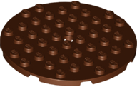 Placa Redonda 8x8 com Furo Marrom