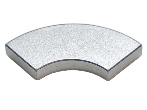 Placa Lisa Redonda de Canto 2x2 Metallic Silver
