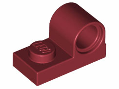 Placa Modificada 1x2 com Furo na Parte Superior Dark Red