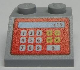 Inclinação 45 2x2 com desenho de Caixa Registradora Cinza Clara