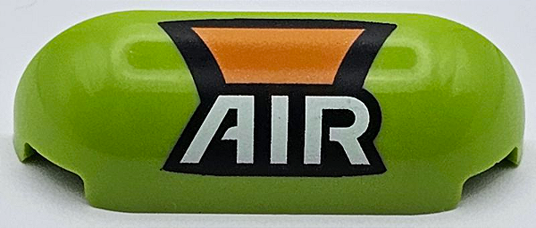 Inclinação Curva 1x4 com Extremidades Arredondadas e Escrita "Air" Verde Limão