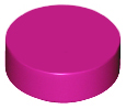 Placa Lisa Redonda 1x1 Magenta