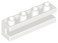 Tijolo Modificado 1x4 com ranhura Branco