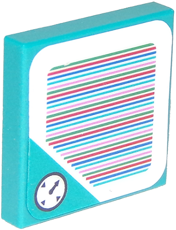 Placa Lisa 2x2 Azul Turquesa com adesivo dos sets 71365 e 71369