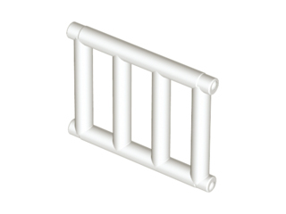 Barra 1x4x3 grade com saliências nas extremidades Branca