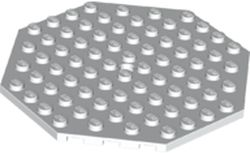 Placa Modificada 10x10 octagonal com orificio Branca