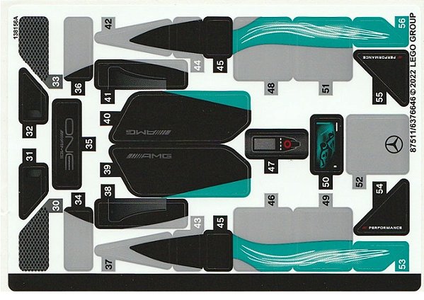 Cartela de Adesivo Lego SET 76909 B (folha 2)