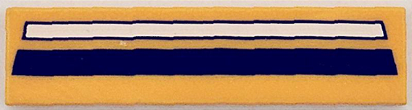 Placa Lisa 1x4 com desenho de listras branca e azul escura Laranja Brilhante