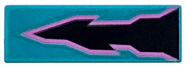 Placa Lisa 1x3 com Desenho de Energia Dark Turquoise