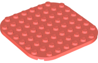 Placa 8x8 com cantos redondos Coral