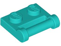 Placa Modificada 1x2 com Alça Azul Turquesa