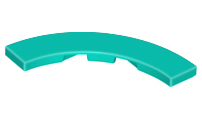 Placa Lisa de Canto Redondo 4x4 Dark Turquoise