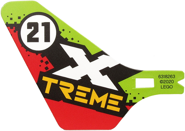 Cauda de plástico para helicóptero voador com logotipo ''X TREME' e '21''