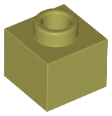 Tijolo Modificado 1x1x2/3 com Stud Aberto Verde Oliva