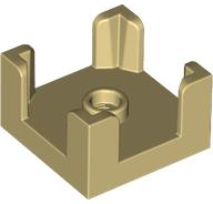 Caixa 2x2x1 (metade) com pino e 4 suportes de canto Bege