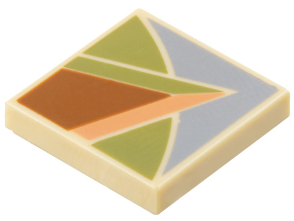 Placa Lisa 2x2 com desenhos Angulares Bege