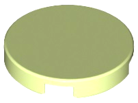 Placa Lisa Redonda 2x2 Yellowish Green