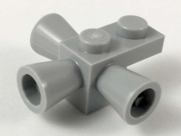 Tijolo modificado 1x1 com 3 alto-falantes Cinza Claro
