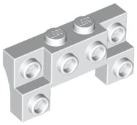 Tijolo Modificado 2x4 - 1x4 com 2 pinos Branco