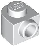 Tijolo Redondo 1x1x2/3 meio círculo estendido com pino lateral Branco