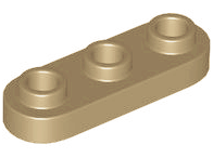 Placa Redonda 1x3 com 3 Studs Abertos Bege Escura