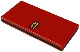 Placa Lisa 2x4 com desenho de logotipo da Ferrari Vermelha