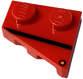 Placa 2x2 esquerda Vermelha com Listra Preta