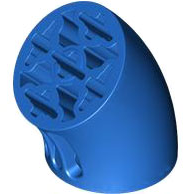 Tijolo Redondo 3x3 (Diâmetro) Cotovelo de 45 graus com furos de eixo Azul