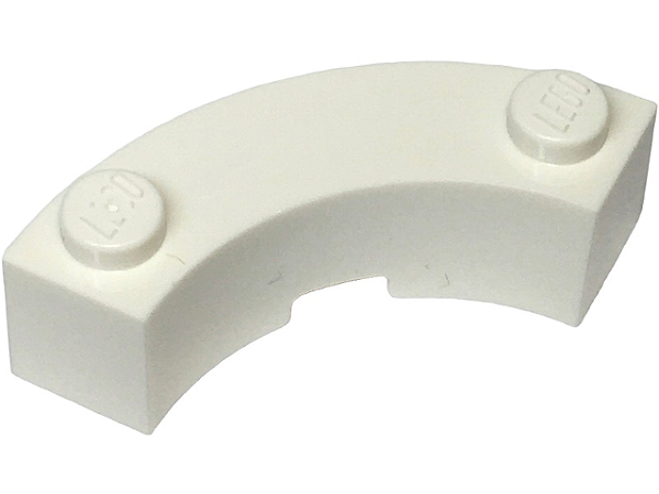 Tijolo Redondo de Canto 3x3 com 2 Studs Branco