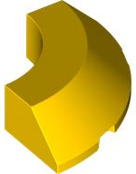 Tijolo de Canto 4x4 com Inclinação de 45 sem Studs Amarelo