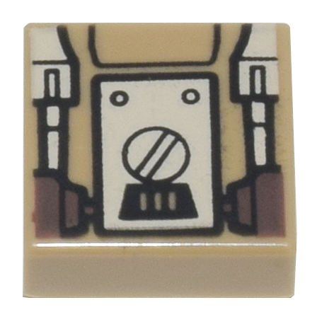 Placa Lisa 1x1 com Desenho de Painel Traseiro SW Mark IV Architect Droid