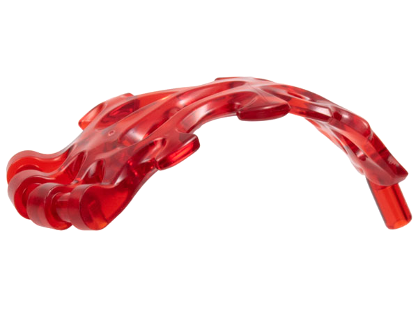 Explosão de energia arredondada com extremidade de barra e 3 alças de barra Translúcida Vermelha