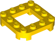 Placa Modificada 4x4 com Cantos Arredondados e 4 Pés com Centro Aberto 2x2 Amarela