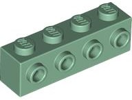 Tijolo modificado 1x4 com 4 studs laterais Sand Green