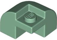 Inclinação Sand Green de canto curvo 2x2x1 1/3 com pino embutido