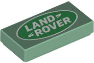 Placa Lisa 1x2 com desenho do Logo da Land Rover Sand Green