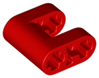 Viga modificada 2x2 com furos para eixo Vermelha