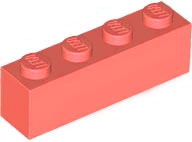 Tijolo 1x4 Coral