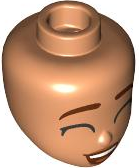 Cabeça Minifigura Lego Friends Sorrindo Olhos Fechados Nougat