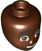 Cabeça Minifigura Lego Friends Sorrindo Reddish Brown