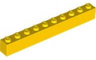 Tijolo 1x10 Amarelo