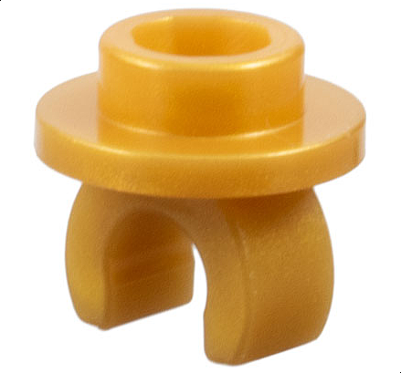 Placa Redonda 1x1 com Garra Dourada Perolada